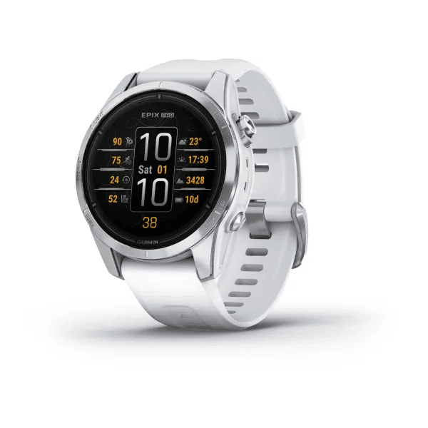 Epix Pro (Gen 2) – Standard Edition Silver with Whitestone Band 42mm