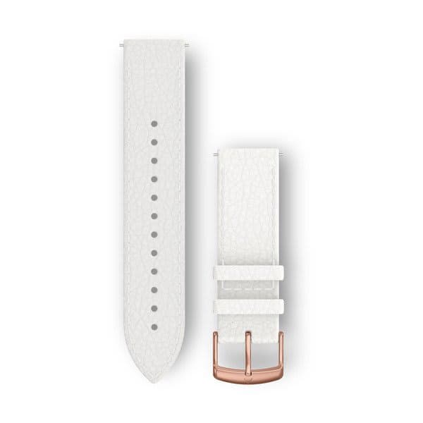 Quick Release Bands (20 mm) White Italian Leather with Rose Gold Hardware
