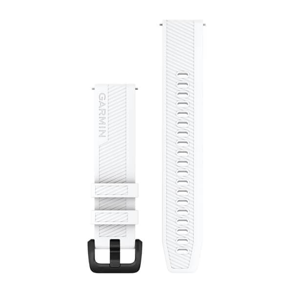 Quick Release Bands (20 mm) White with Black Stainless Steel Hardware