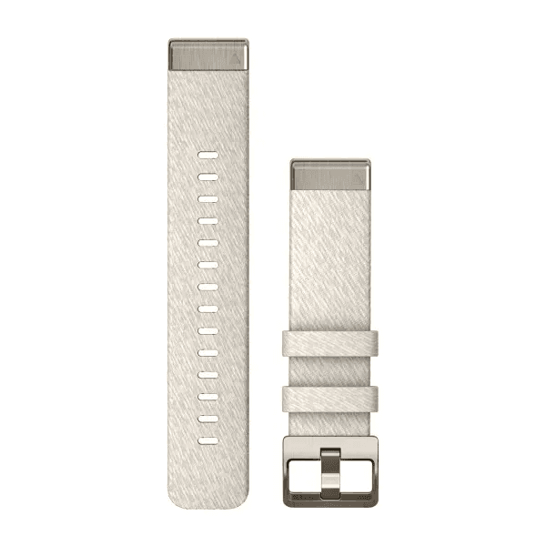 QuickFit 20 Watch Bands Cream Heathered Nylon with Soft Gold Hardware