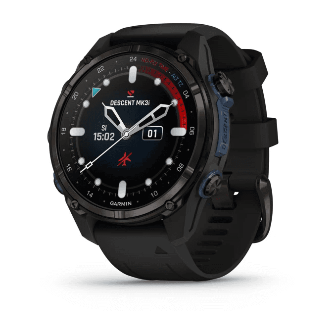 Descent Mk3i – 43 mm Carbon Gray DLC Titanium with Black Silicone Band