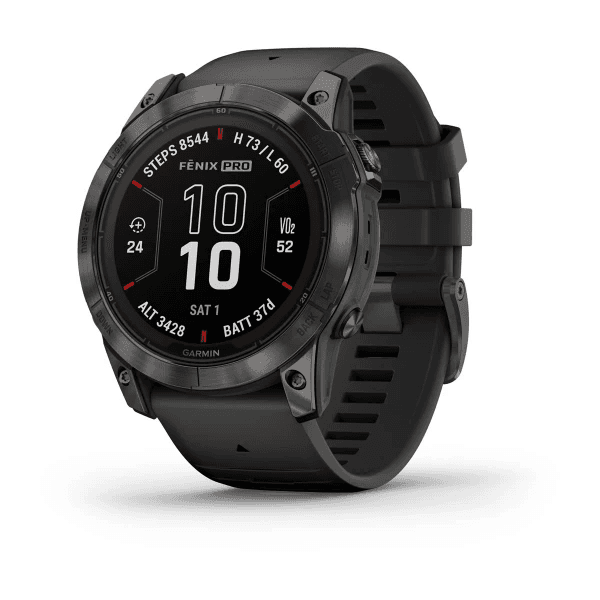 Fenix 7X Pro – Sapphire Solar Edition Carbon Gray DLC Titanium with Black Band