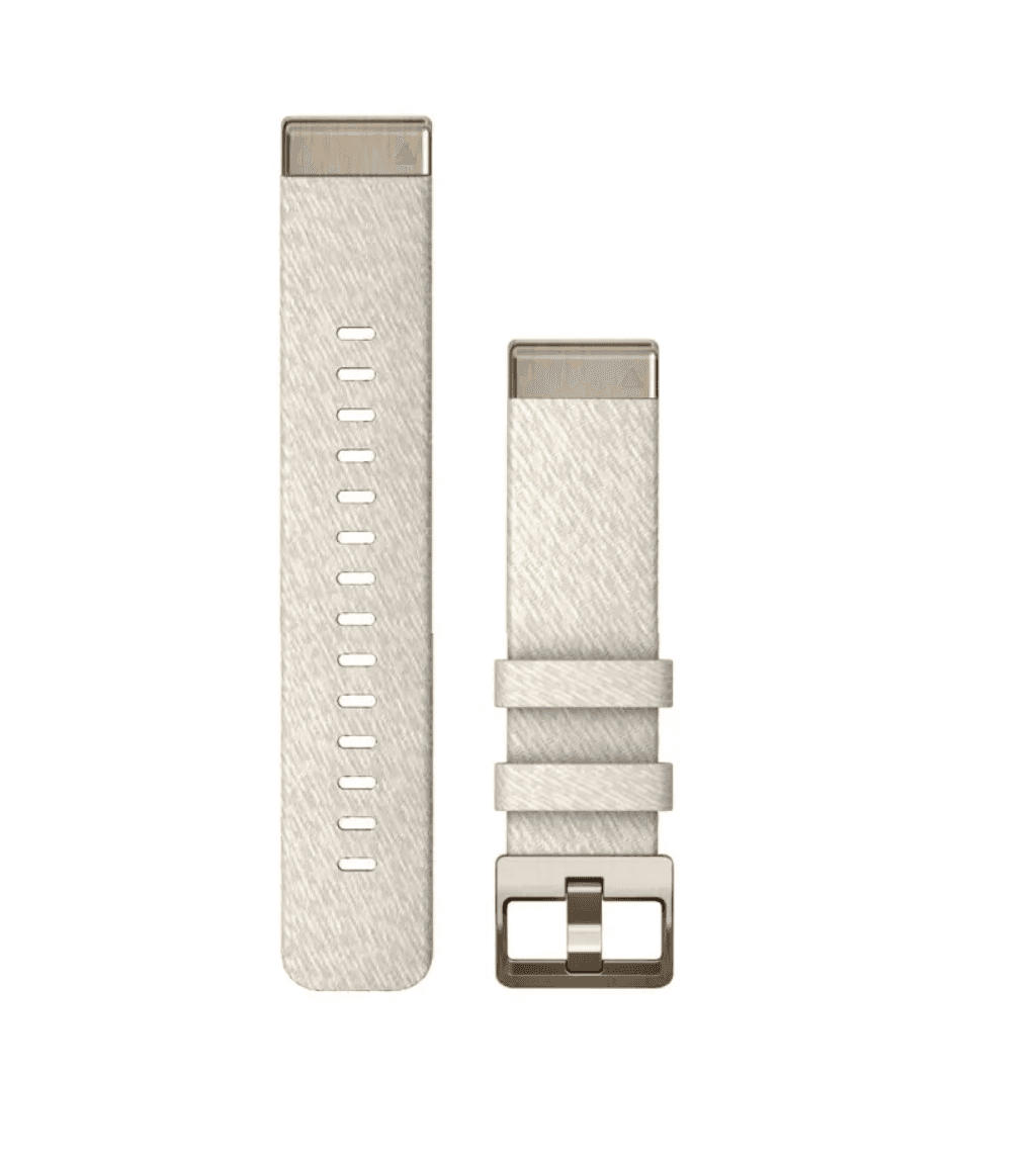 QuickFit 20 Watch Bands Cream Heathered Nylon with Cream Gold Hardware