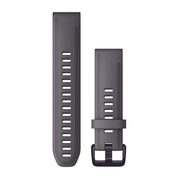 QuickFit 20mm Band Shale Gray Silicone with Amethyst Hardware