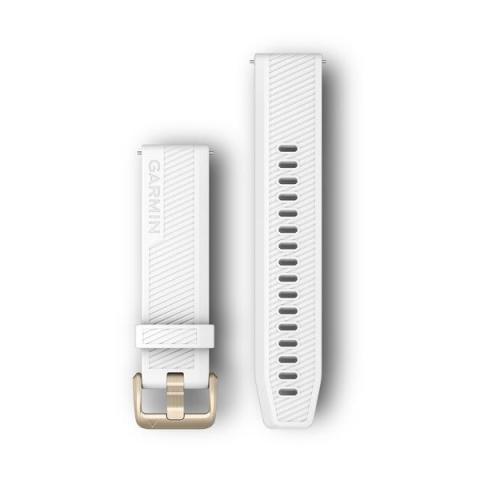 Quick Release Bands (20 mm) White with Light Gold Hardware