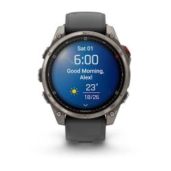 Garmin Fenix 8 Pro – 47 mm, AMOLED Sapphire, Titanium with Graphite/black silicone band