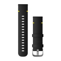 QUICK RELEASE BANDS (20 MM) BLACK LEATHER WITH SILVER HARDWARE