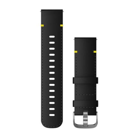 QUICK RELEASE BANDS (20 MM) BLACK LEATHER WITH SILVER HARDWARE