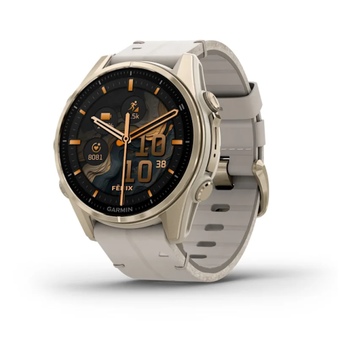 Спортивные часы для бега и триатлона Garmin Fenix 8 – Sapphire Soft Gold