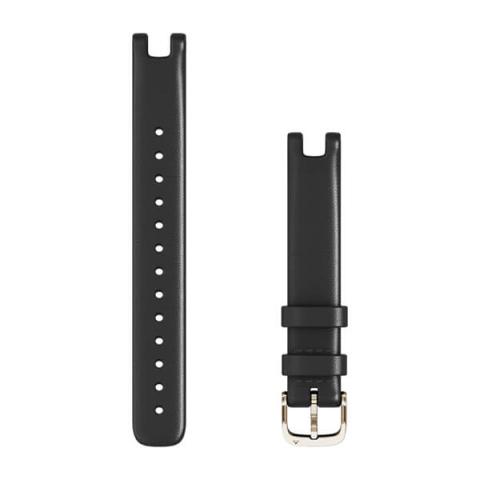 Lily Bands Black Italian Leather with Cream Gold Hardware