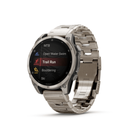 Спортивные часы для бега и триатлона Garmin Fenix 8 – Sapphire bare titanium, graphite with a titanium band, plus a graphite silicone band, 47 mm