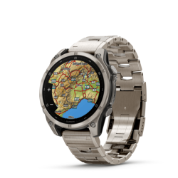 Спортивные часы для бега и триатлона Garmin Fenix 8 – Sapphire bare titanium, graphite with a titanium band, plus a graphite silicone band, 47 mm
