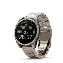 Спортивные часы для бега и триатлона Garmin Fenix 8 – Sapphire bare titanium, graphite with a titanium band, plus a graphite silicone band, 47 mm