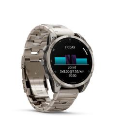 Спортивные часы для бега и триатлона Garmin Fenix 8 – Sapphire bare titanium, graphite with a titanium band, plus a graphite silicone band, 47 mm