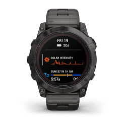 Garmin Fenix 7X Pro - Sapphire Solar Edition Carbon Gray DLC Titanium with Vented Titanium Bracelet