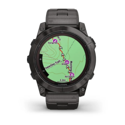 Garmin Fenix 7X Pro - Sapphire Solar Edition Carbon Gray DLC Titanium with Vented Titanium Bracelet