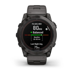Garmin Fenix 7X Pro - Sapphire Solar Edition Carbon Gray DLC Titanium with Vented Titanium Bracelet