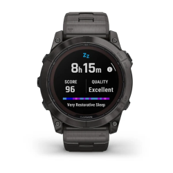 Garmin Fenix 7X Pro - Sapphire Solar Edition Carbon Gray DLC Titanium with Vented Titanium Bracelet