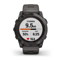 Garmin Fenix 7X Pro - Sapphire Solar Edition Carbon Gray DLC Titanium with Vented Titanium Bracelet