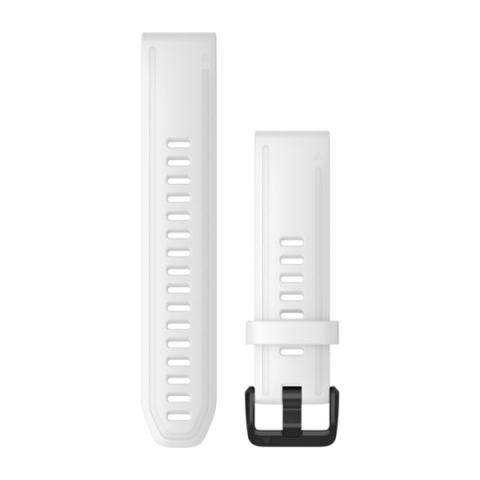 QuickFit Band 20mm White Silicone with Black Hardware