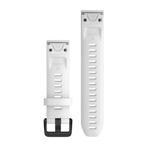 QuickFit Band 20mm White Silicone with Black Hardware