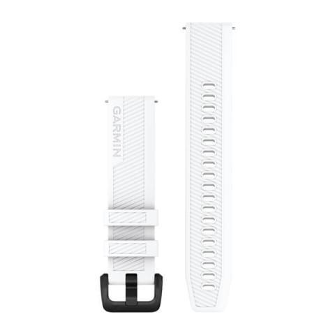 Quick Release Bands (20 mm) White with Black Stainless Steel Hardware