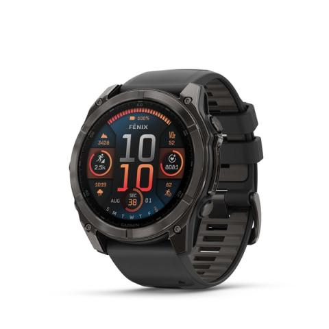 Спортивные часы для бега и триатлона Garmin Fenix 8 – Sapphire with Black/Pebble Gray Silicone 51 mm
