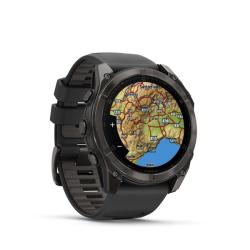 Спортивные часы для бега и триатлона Garmin Fenix 8 – Sapphire with Black/Pebble Gray Silicone 51 mm