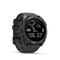 Спортивные часы для бега и триатлона Garmin Fenix 8 – Sapphire with Black/Pebble Gray Silicone 51 mm
