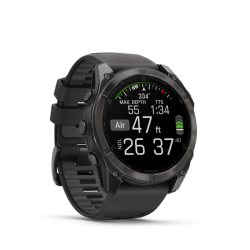 Спортивные часы для бега и триатлона Garmin Fenix 8 – Sapphire with Black/Pebble Gray Silicone 51 mm
