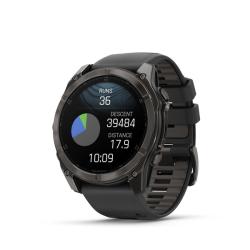 Спортивные часы для бега и триатлона Garmin Fenix 8 – Sapphire with Black/Pebble Gray Silicone 51 mm