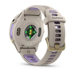 Forerunner 970 Soft Gold Titanium with French Grey Case and French Grey/Translucent Indigo Band