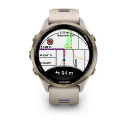 Forerunner 970 Soft Gold Titanium with French Grey Case and French Grey/Translucent Indigo Band