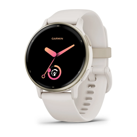 Garmin Vivoactive 5 Cream Gold Aluminum Bezel with Ivory Case and Silicone Band