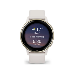Garmin Vivoactive 5 Cream Gold Aluminum Bezel with Ivory Case and Silicone Band