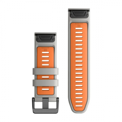 QuickFit 26 Watch Bands Fog Grey/Ember Orange Silicone