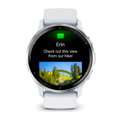 Venu 3 Silver Stainless Steel Bezel with Whitestone Case and Silicone Band