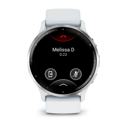 Venu 3 Silver Stainless Steel Bezel with Whitestone Case and Silicone Band