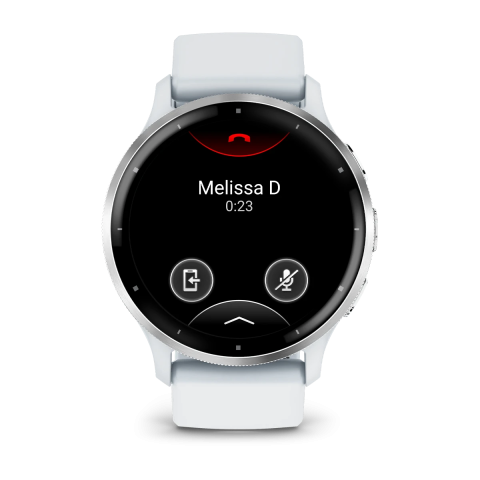 Venu 3 Silver Stainless Steel Bezel with Whitestone Case and Silicone Band