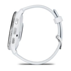 Venu 3 Silver Stainless Steel Bezel with Whitestone Case and Silicone Band