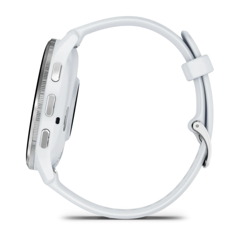 Venu 3 Silver Stainless Steel Bezel with Whitestone Case and Silicone Band