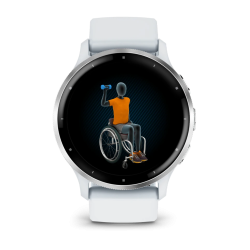 Venu 3 Silver Stainless Steel Bezel with Whitestone Case and Silicone Band