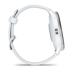 Venu 3 Silver Stainless Steel Bezel with Whitestone Case and Silicone Band