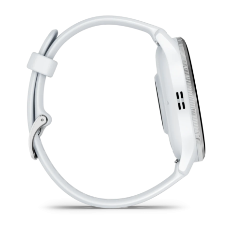Venu 3 Silver Stainless Steel Bezel with Whitestone Case and Silicone Band