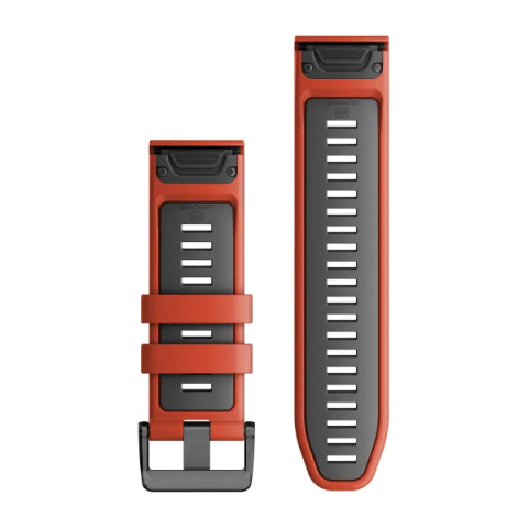QuickFit 26 Watch Bands Flame Red/Graphite Silicone