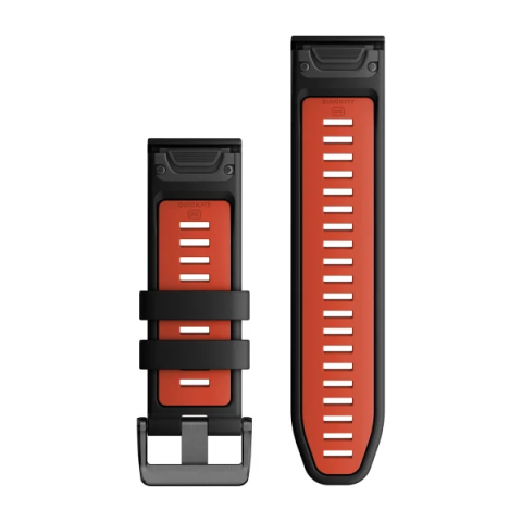 QuickFit 26 Watch Bands Black/Flame Red Silicone
