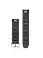 QuickFit 22 Watch Straps Black Silicone Strap (Silver) 