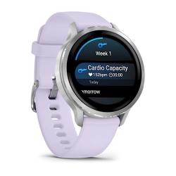 Venu 4 - 41 mm Silver with Periwinkle Silicone Band