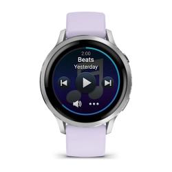 Venu 4 - 41 mm Silver with Periwinkle Silicone Band