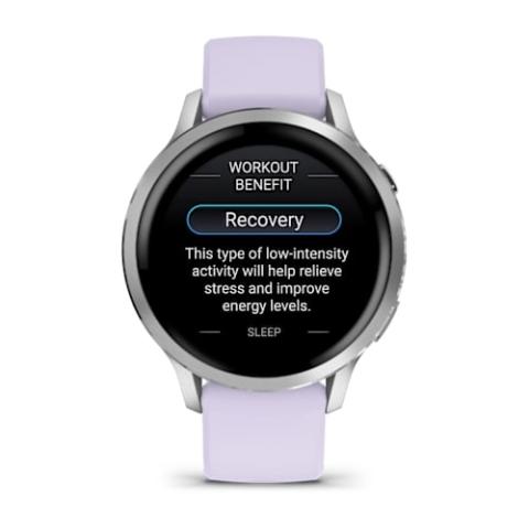 Venu 4 - 41 mm Silver with Periwinkle Silicone Band